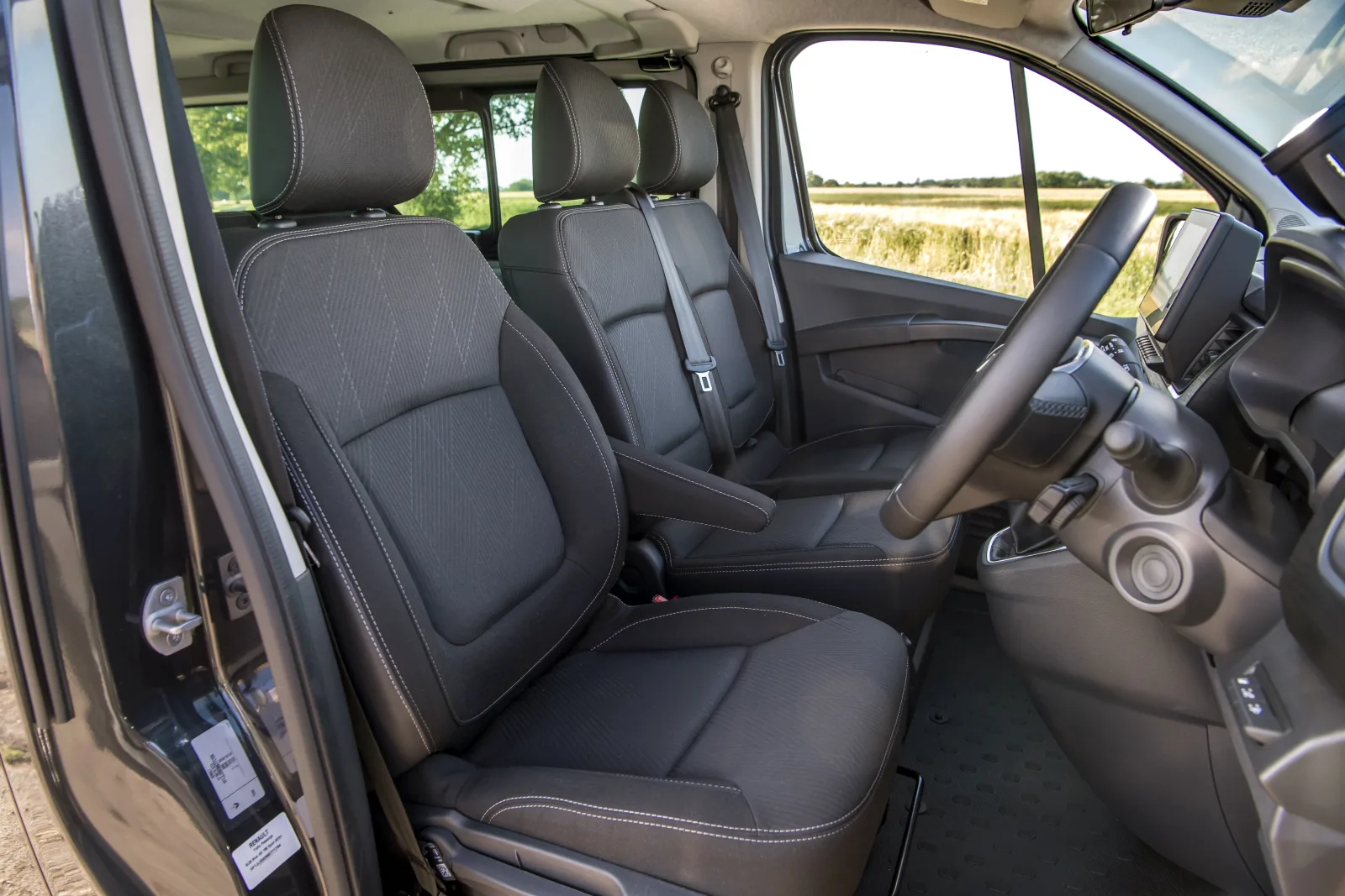 Renault Trafic front cabin with comfortable cloth seats