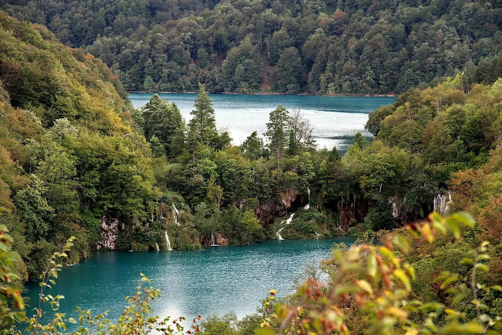Turquoise waterfalls of Plitvice Lakes National Park